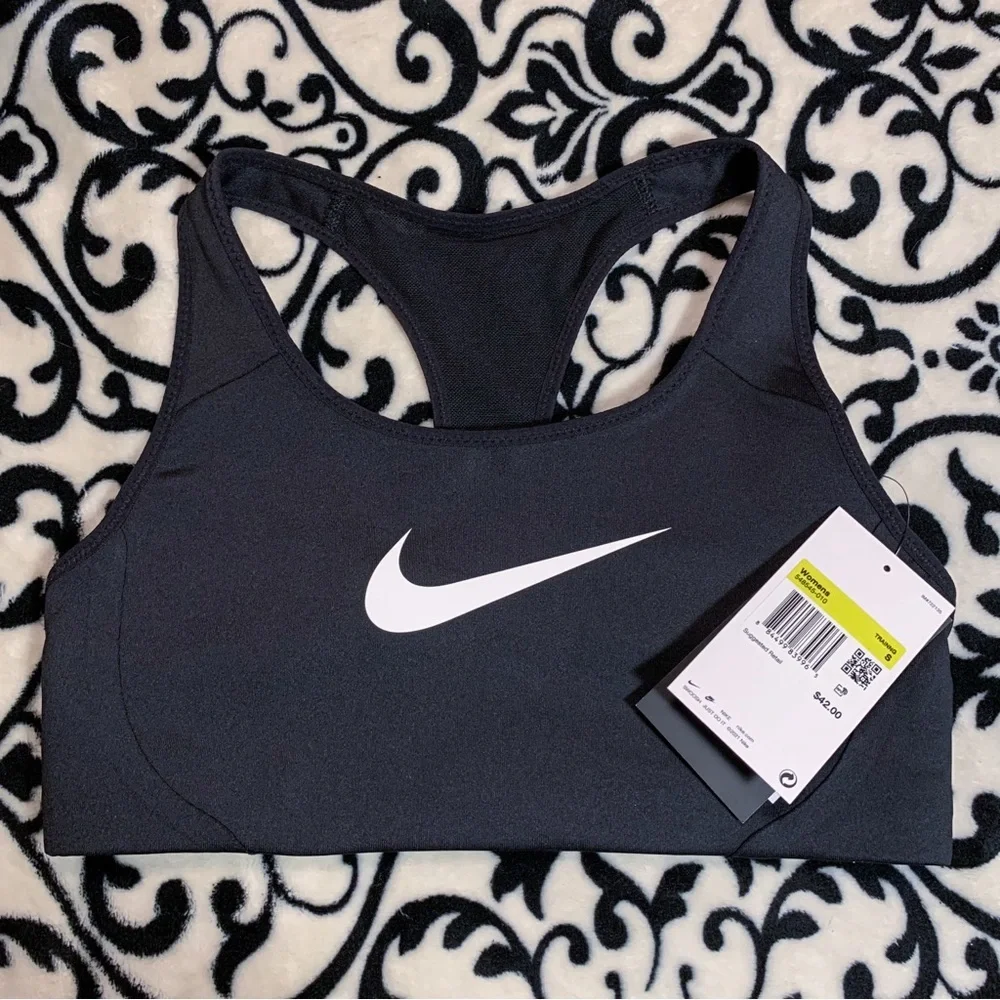 nwt Nike Swoosh Women's Black Sports Bra Size Small - Picture 2 of 14